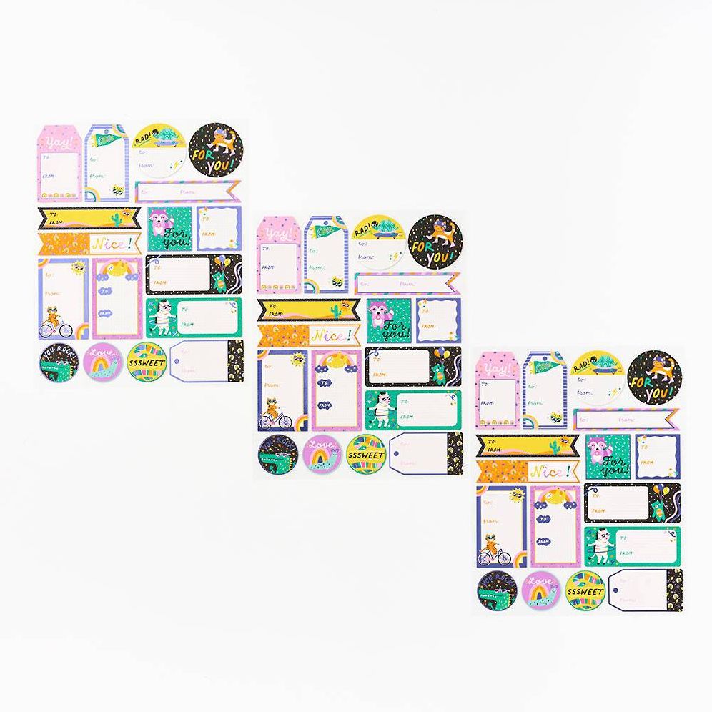 Rad Critters Adhesive Gift Tags