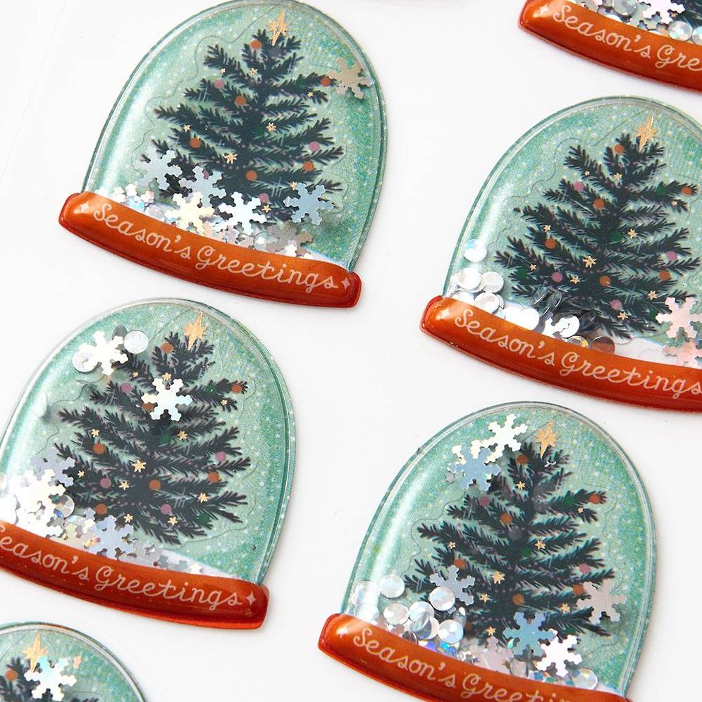 Tree Snowglobe Shaker Stickers