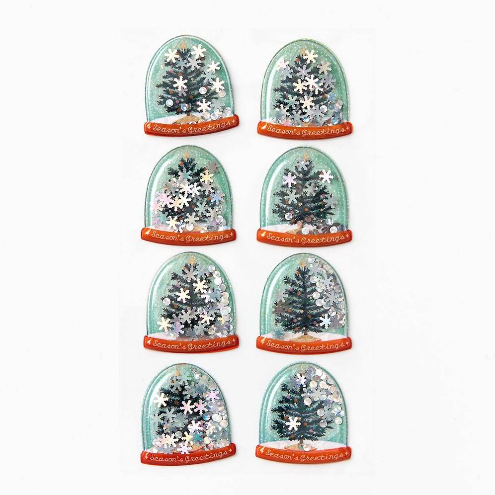 Tree Snowglobe Shaker Stickers