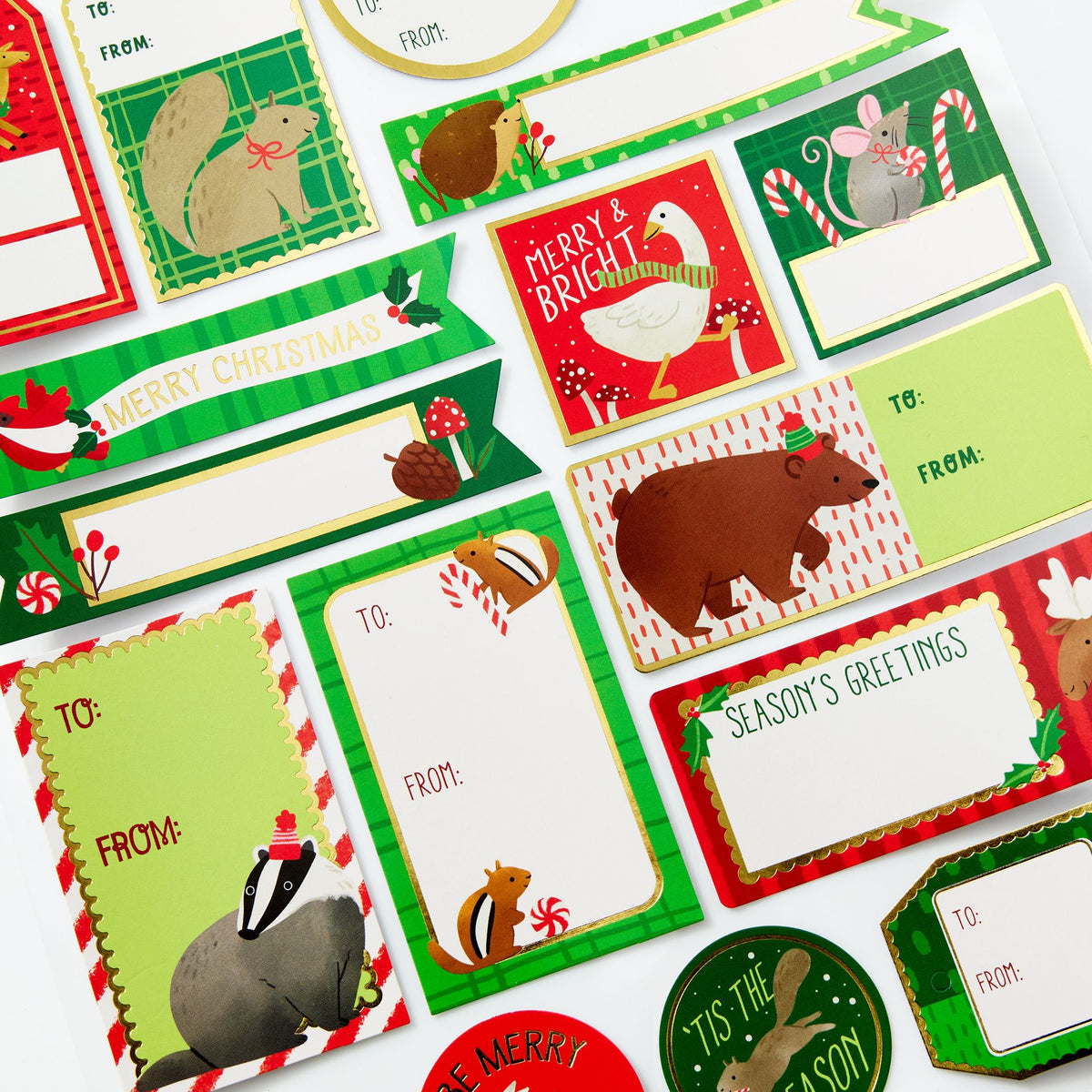 Christmas Critters Adhesive Tags