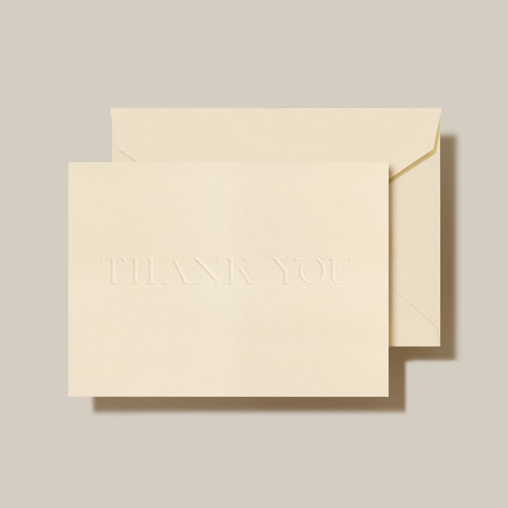 TYOU Blind Embossed Thank You Notecards