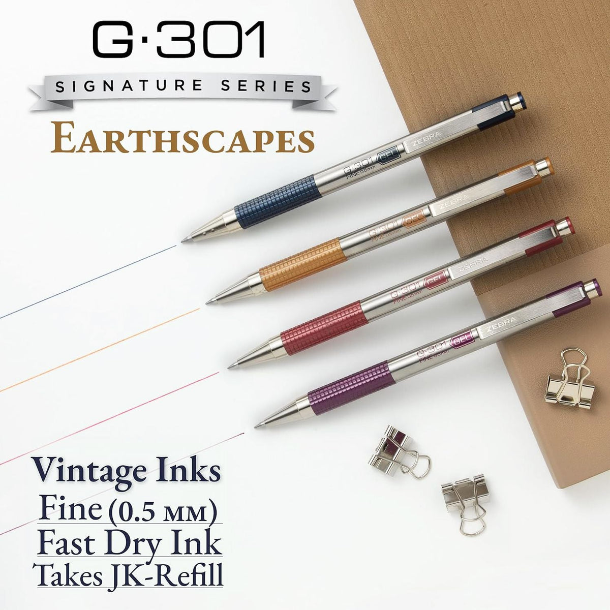 G-301 Retractable Gel Earthscapses 0.5mm 4pk