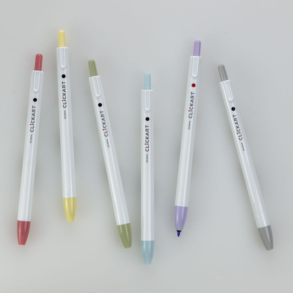 ClickArt Retractable Felt Tip Marker Mild Assorted 6pk