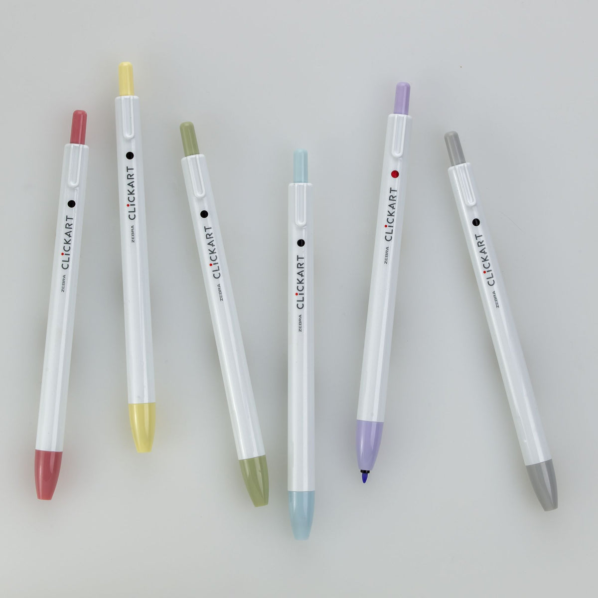 ClickArt Retractable Felt Tip Marker Mild Assorted 6pk