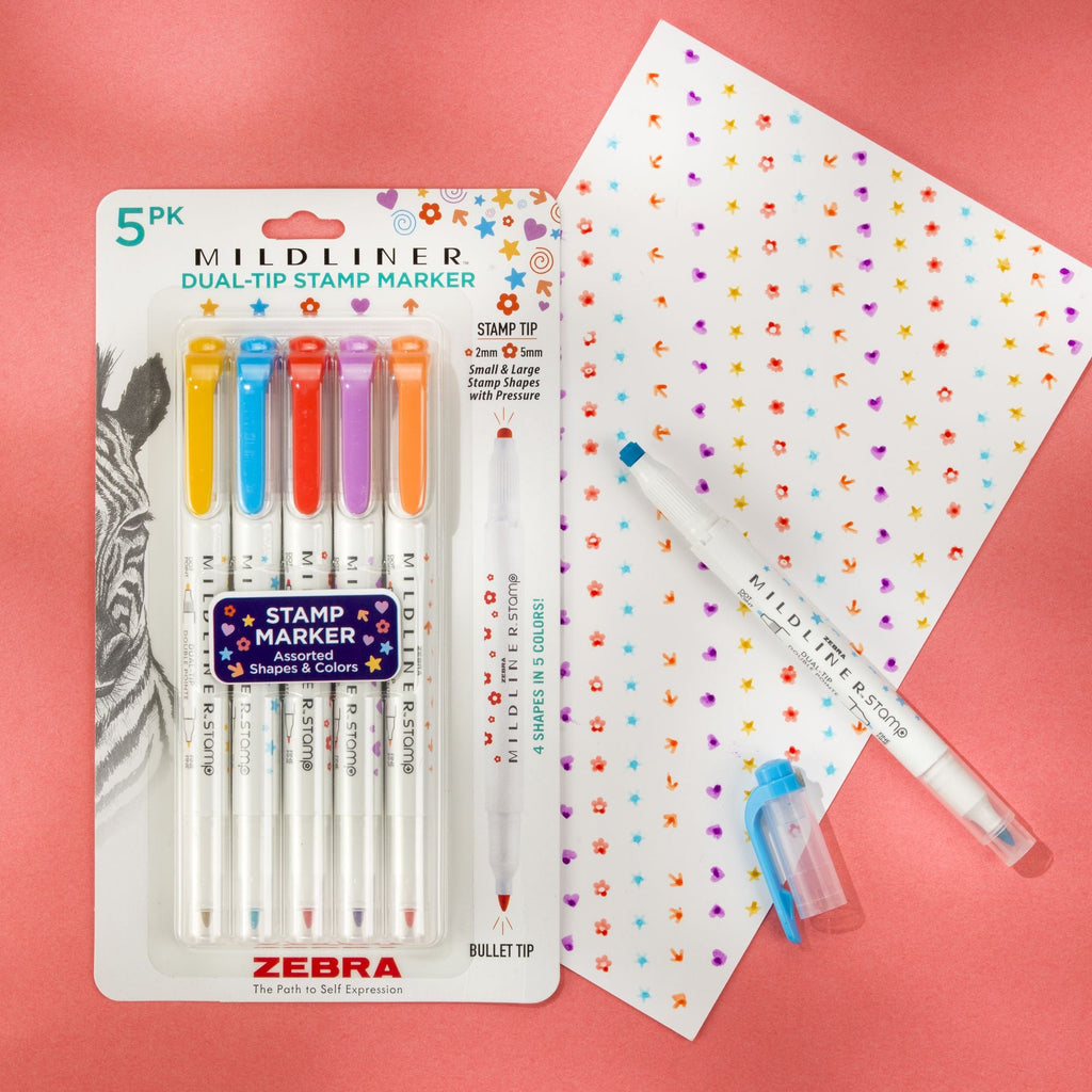 Mildliner Dual-tip Stamp Markers Set of 5