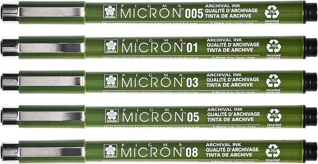 Micron Eco Black Set of 5