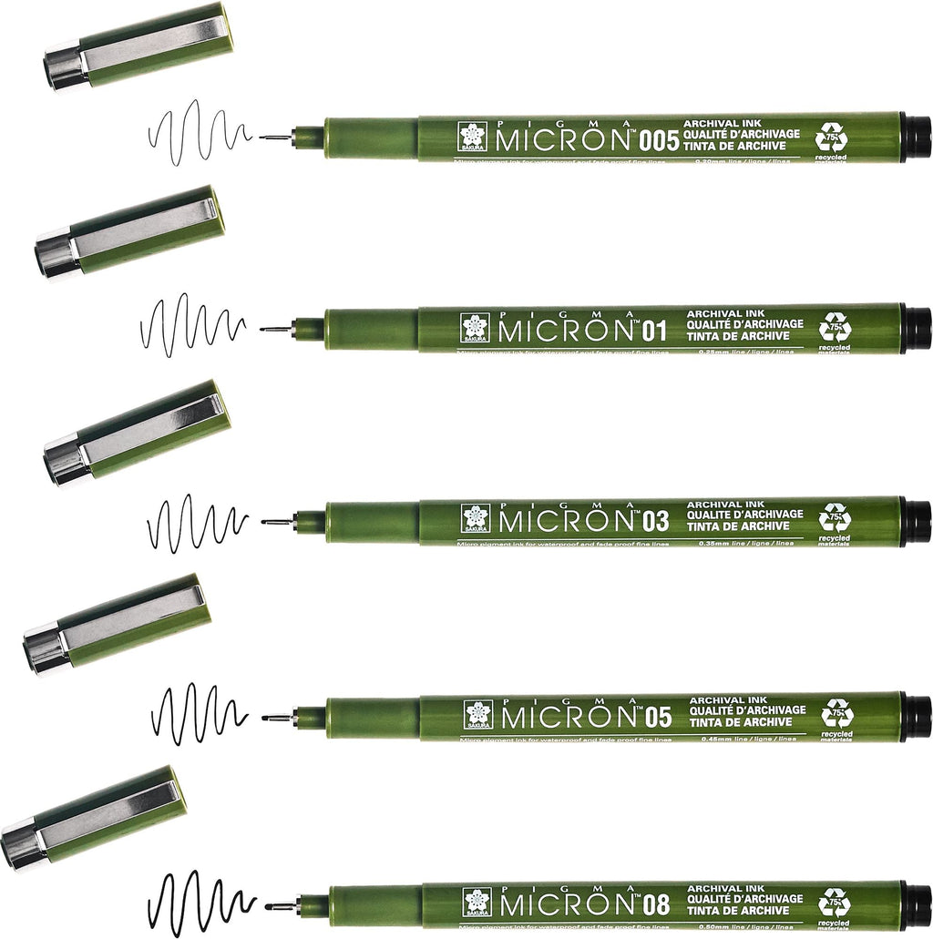 Micron Eco Black Set of 5