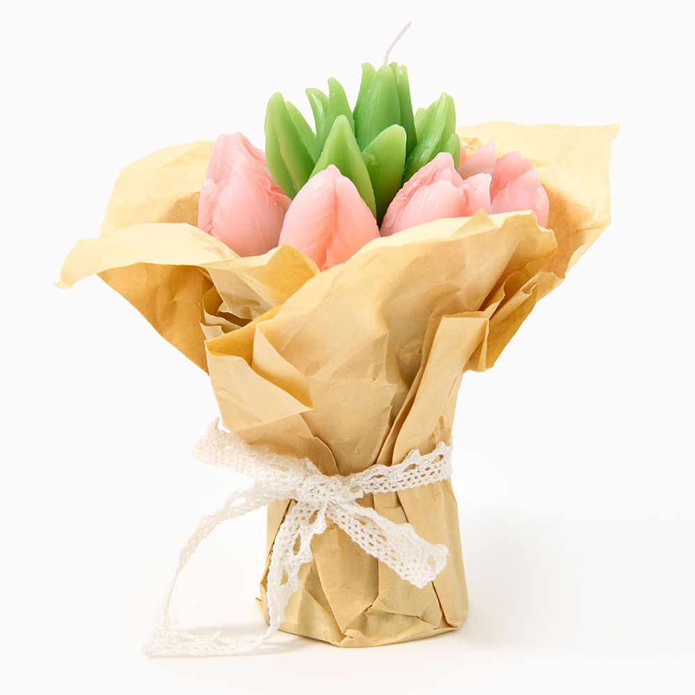 Pink Tulip Candle Bouquet