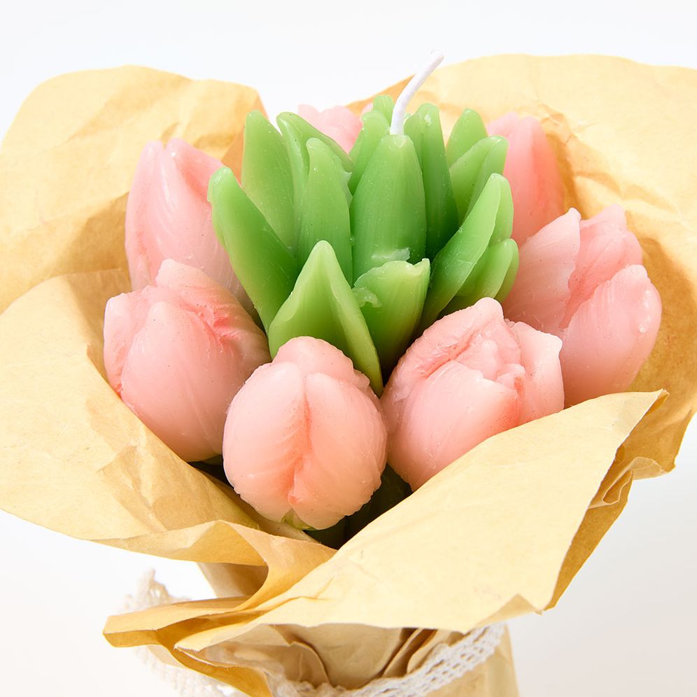 Pink Tulip Candle Bouquet