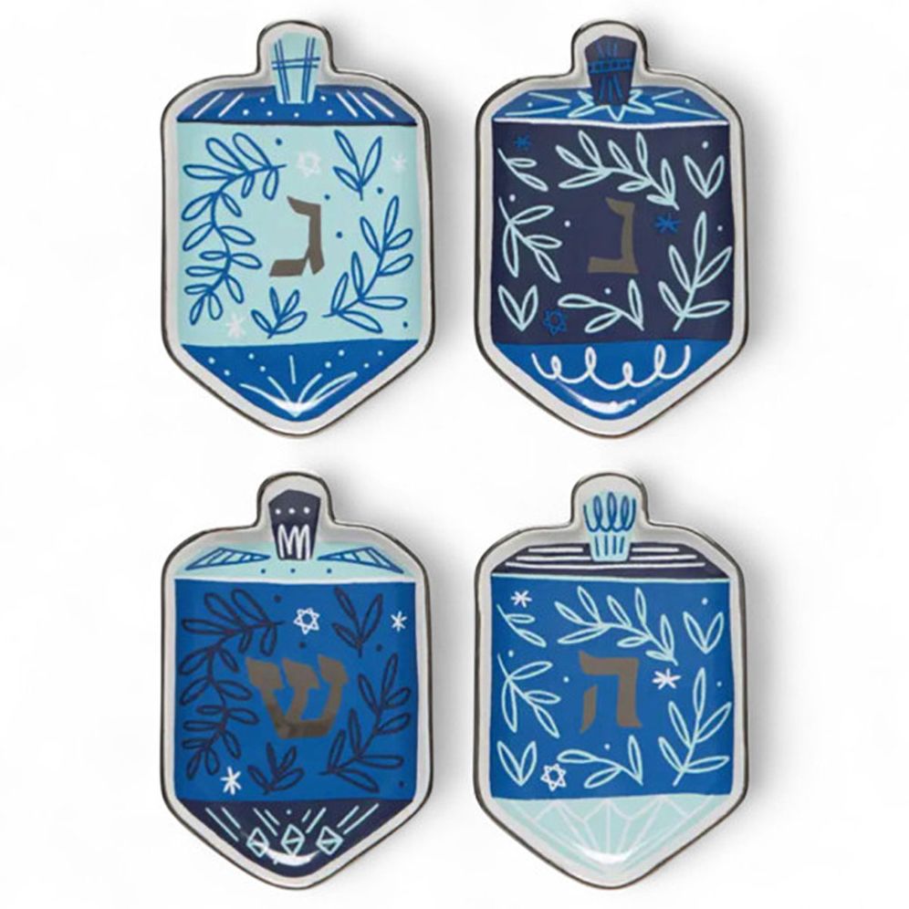 Dreidel Shaped Plates Set of 4