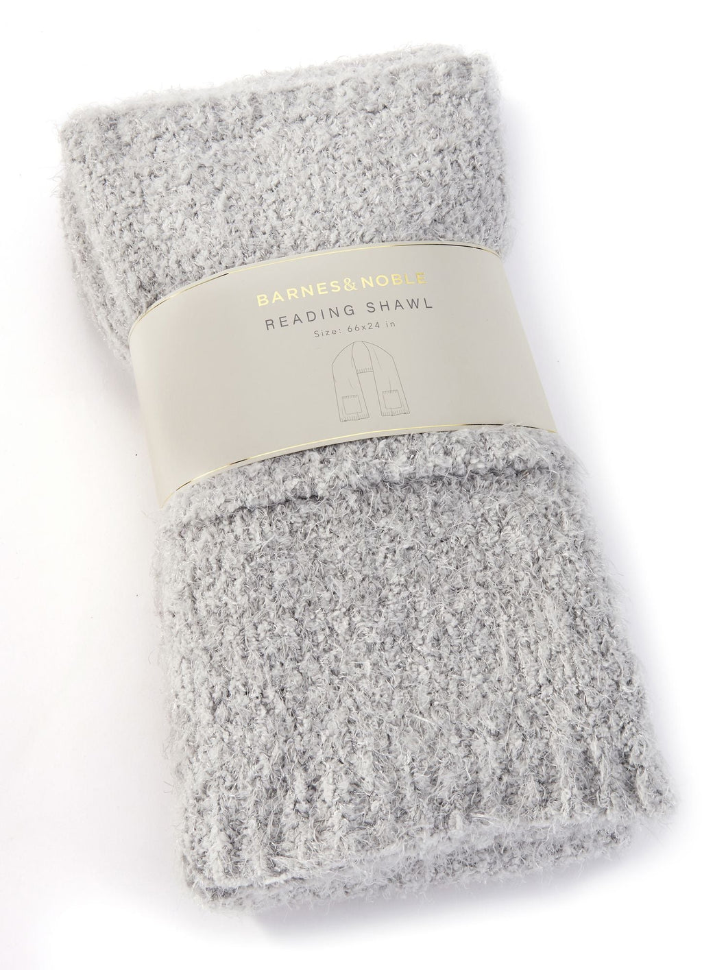 Reading Shawl with Pockets, Light Gray