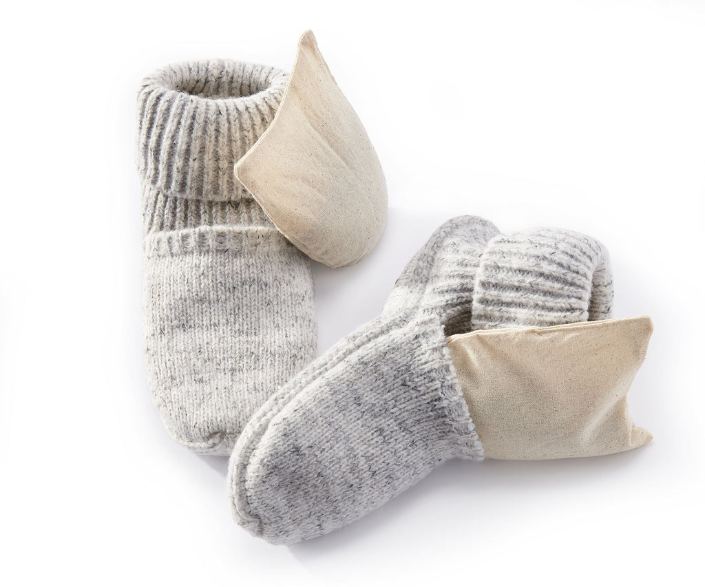 Knit Gray Microwave Slippers