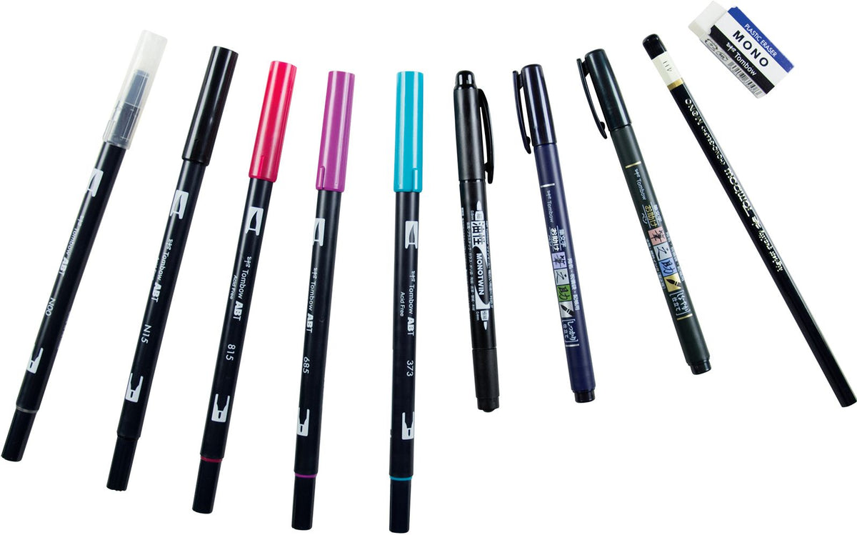 Tombow Lettering in Color Set Updated Palette with Dual Brush Pens and Hand Lettering Tools