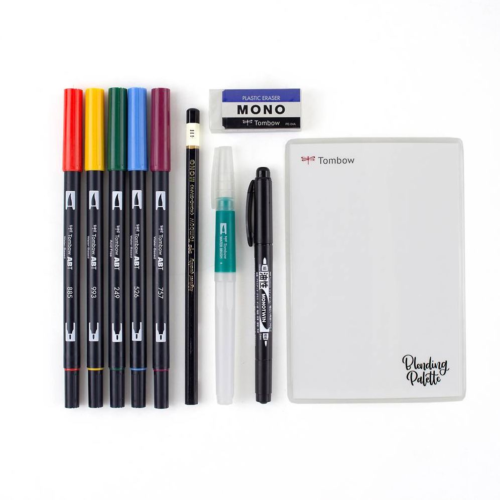 Tombow Watercolor Set Complete Kit with Dual Brush Pens, Water Brush, and Accessories