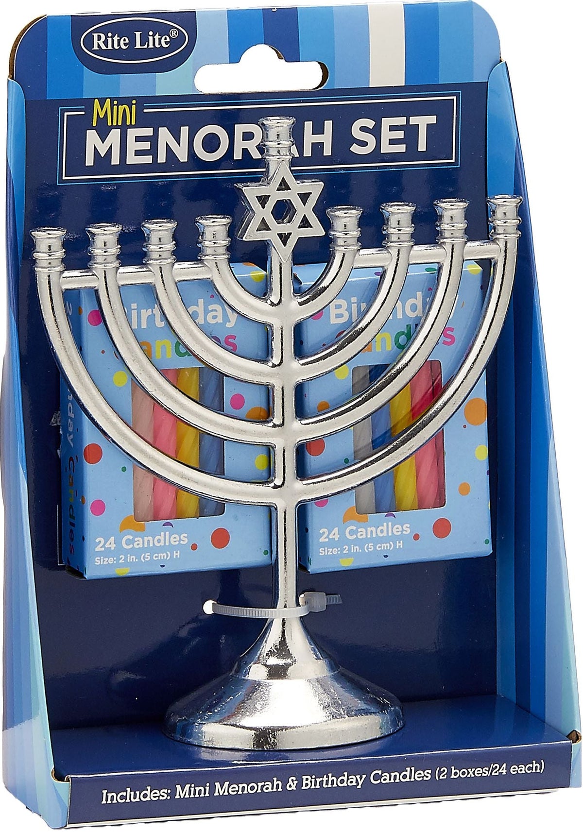 Mini Menorah and 48 Cabdke Set