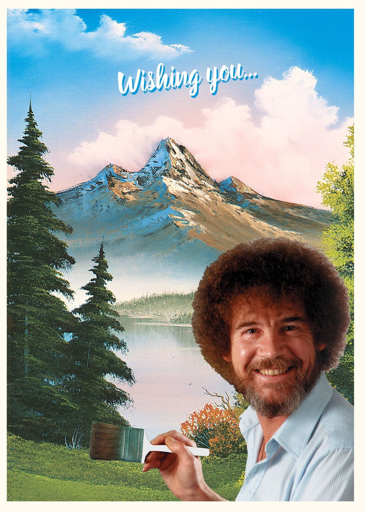 Mother's Day Greeting Card Bob Ross Mountains and Tress