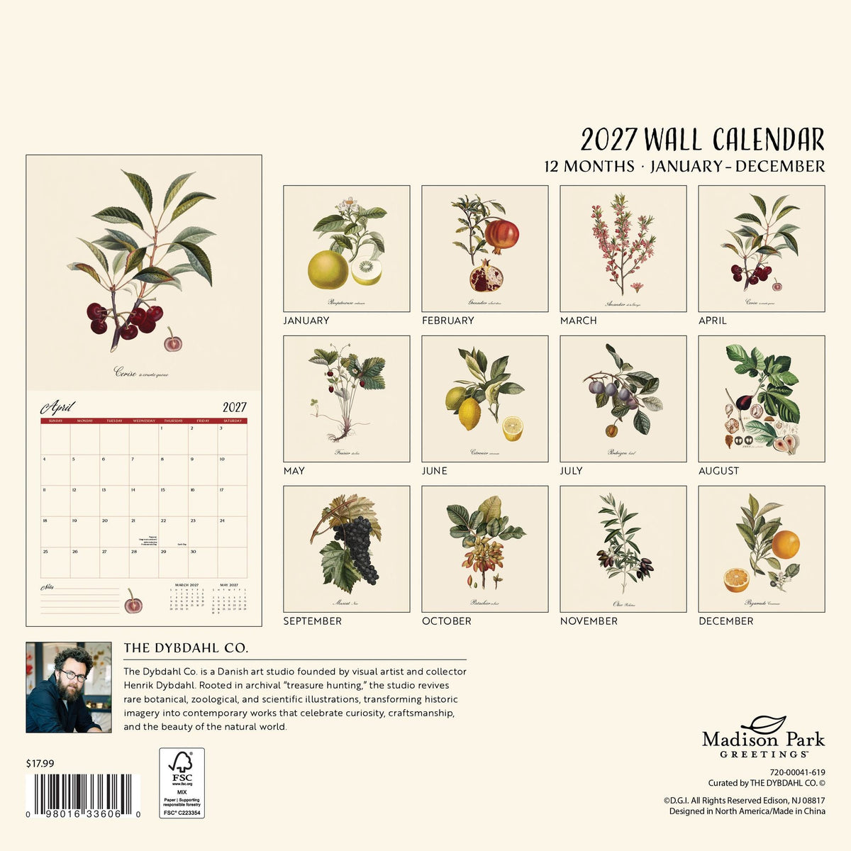 2027 Wall Calendar - Dybdhal Co. Fruits