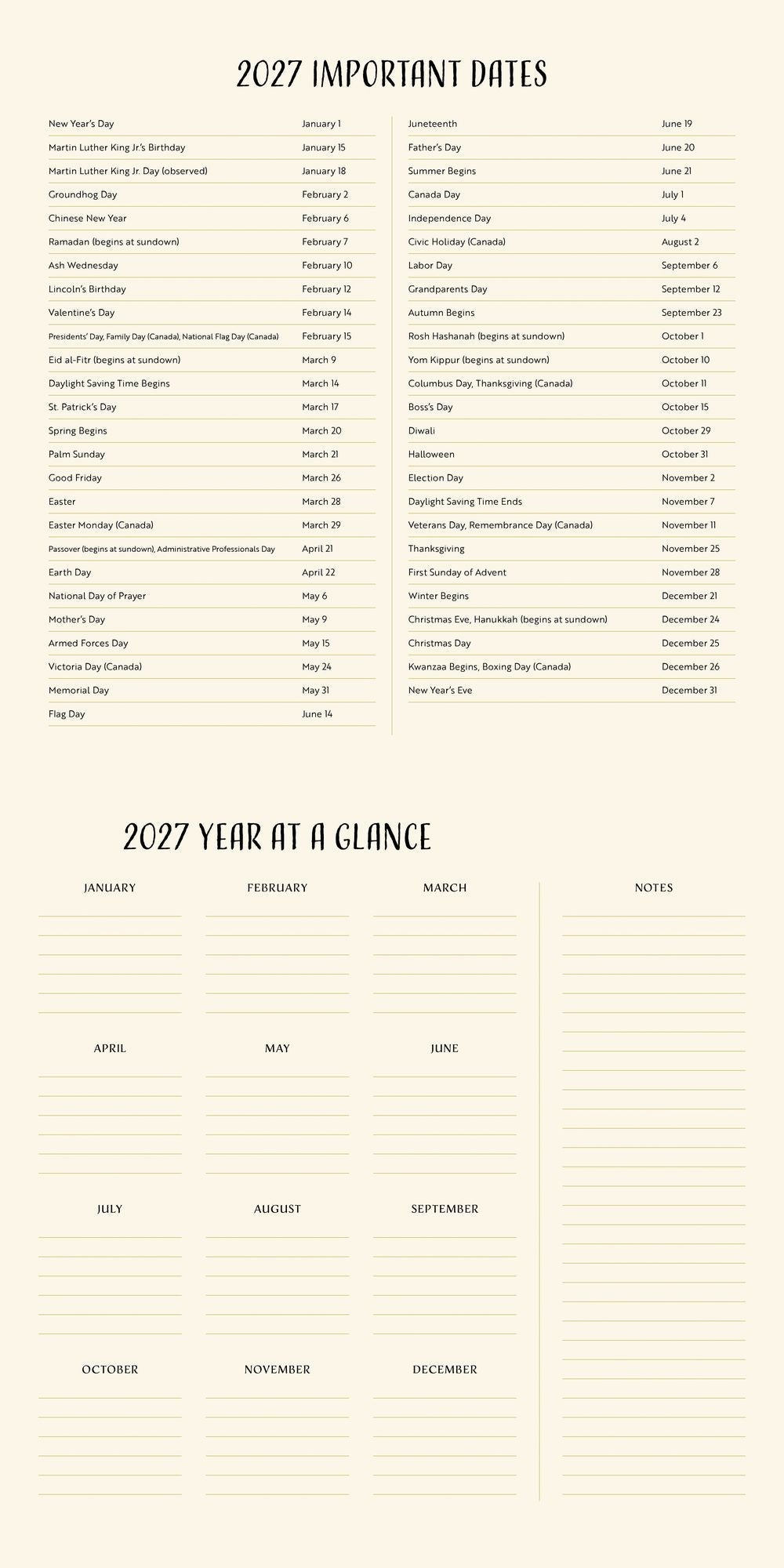 2027 Wall Calendar - Dybdhal Co. Fruits