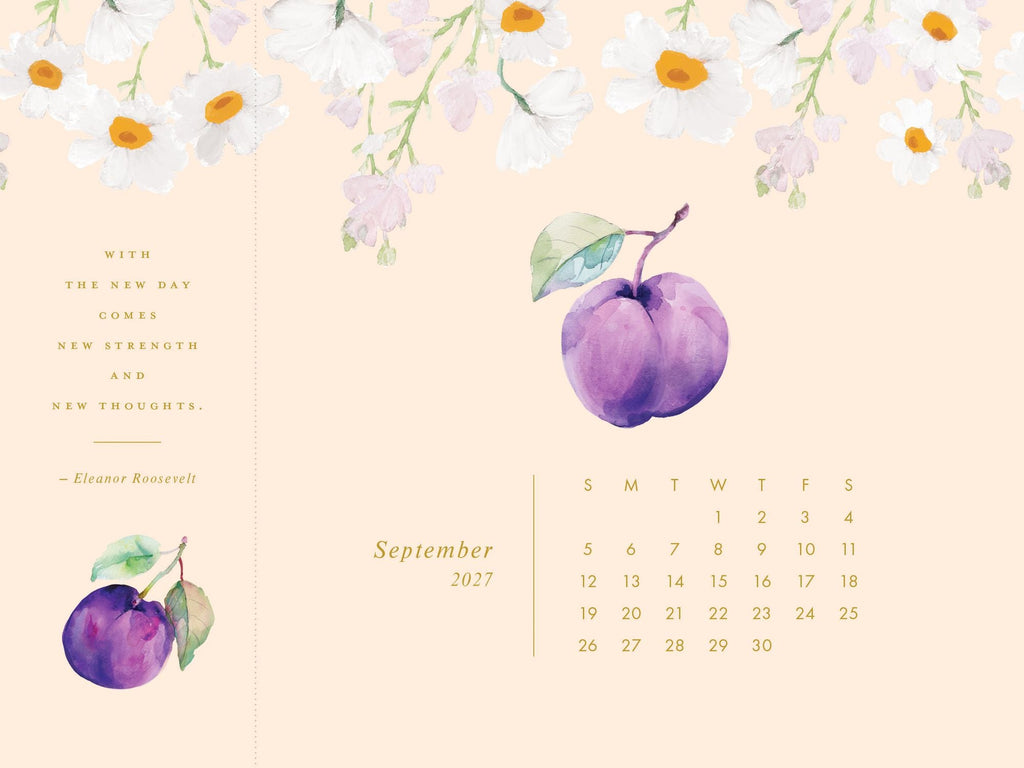 2027 Desk Calendar - Detachable Bookmark Format Bookmark Calendar