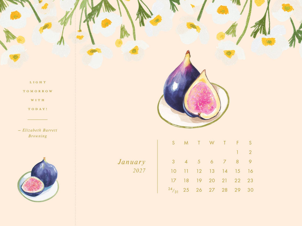 2027 Desk Calendar - Detachable Bookmark Format Bookmark Calendar