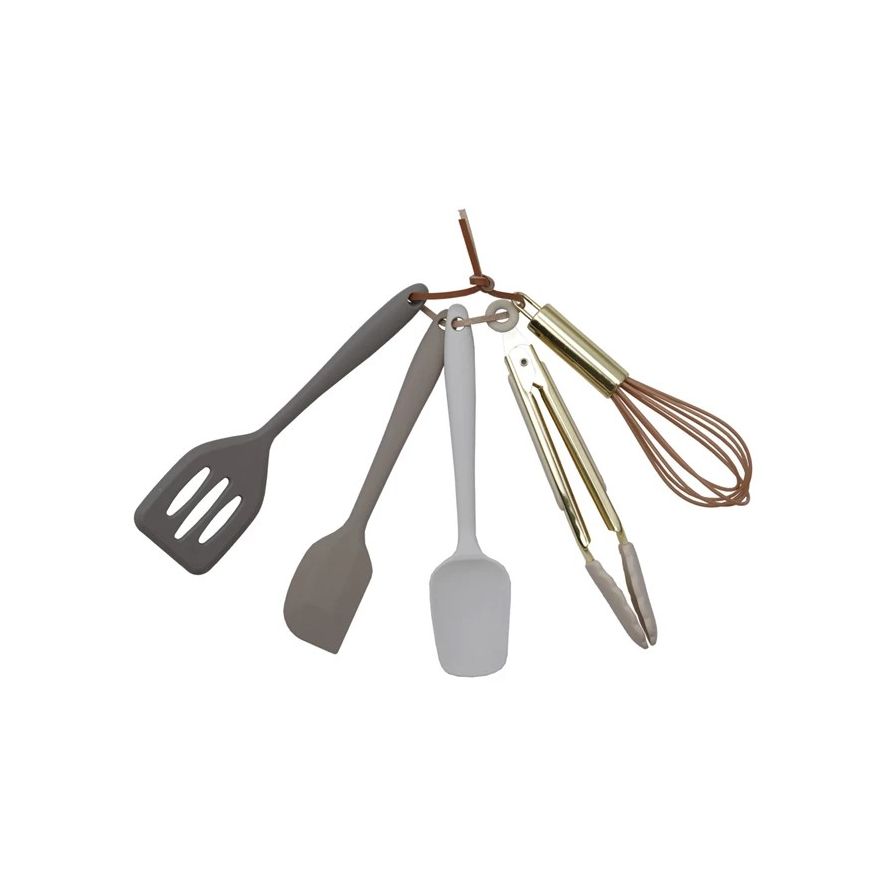 Multi Color Neutral Silicone Kitchen Tools Set of 5