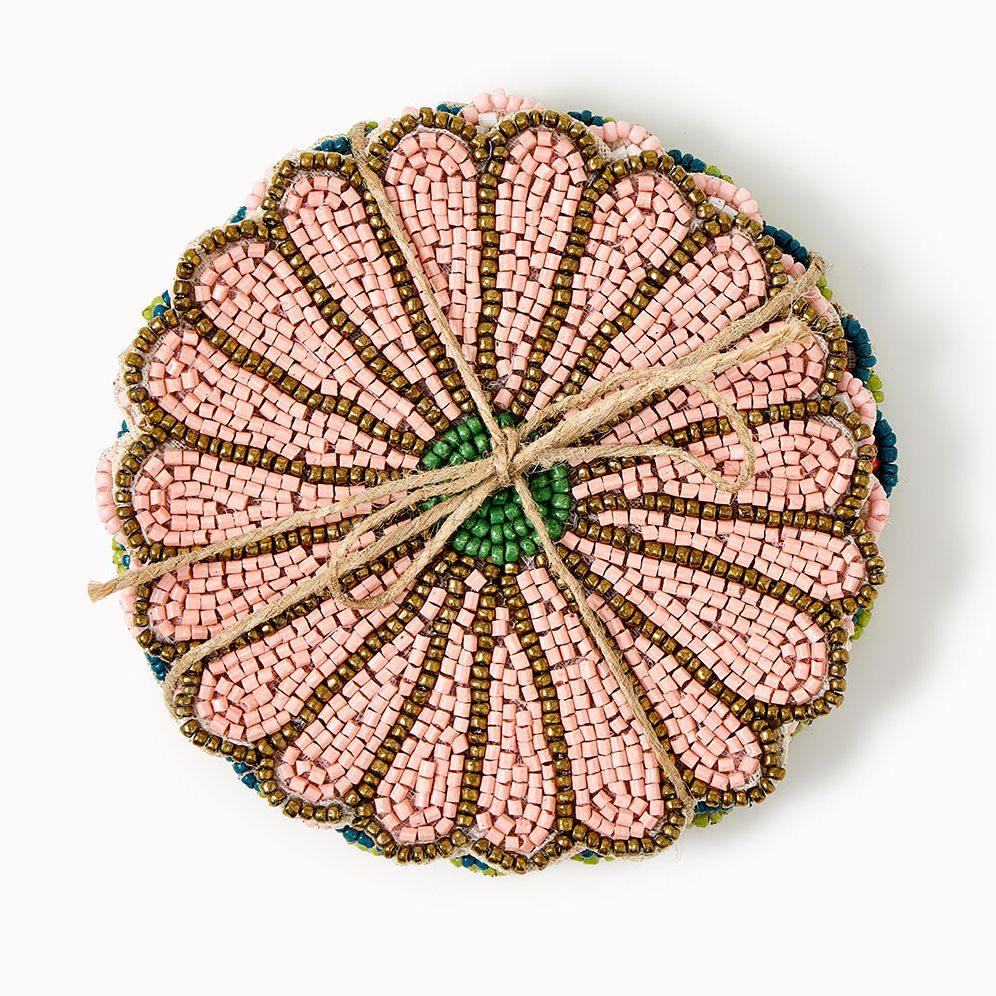 Beaded Floral Coasters