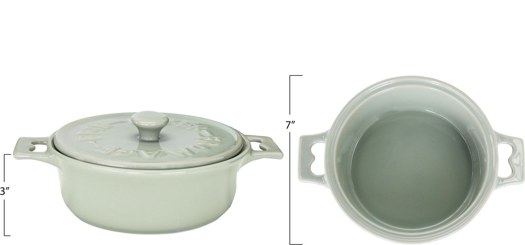 Stoneware Baker with Spreader, Grey