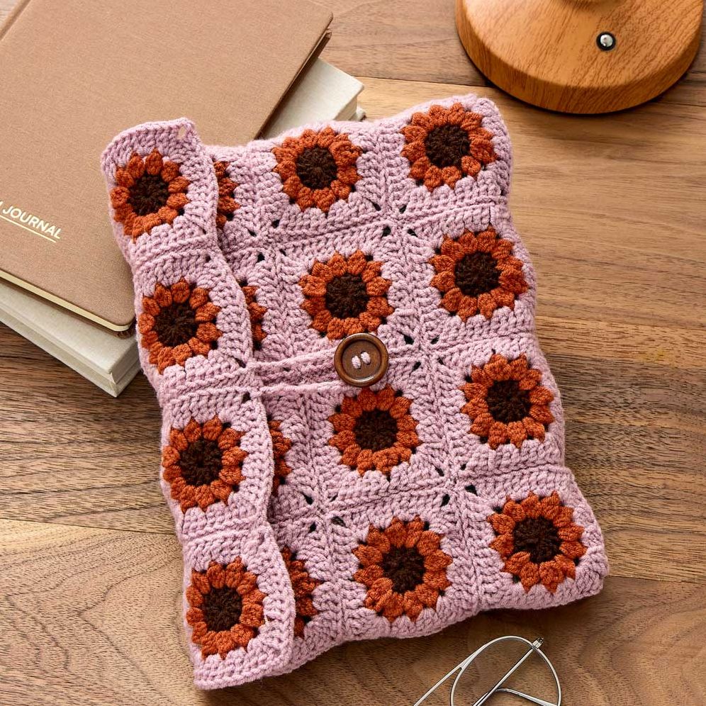 Granny Square Crochet Book Sleeve Kit