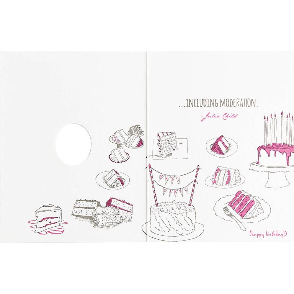 Julia Childs Cake Quote Birthday Card