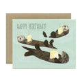 Otters & Cake Birthday Card