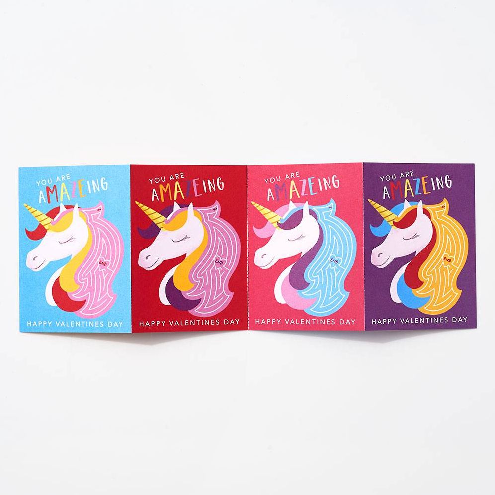 Amaze-ing Unicorn Valentine Card Set