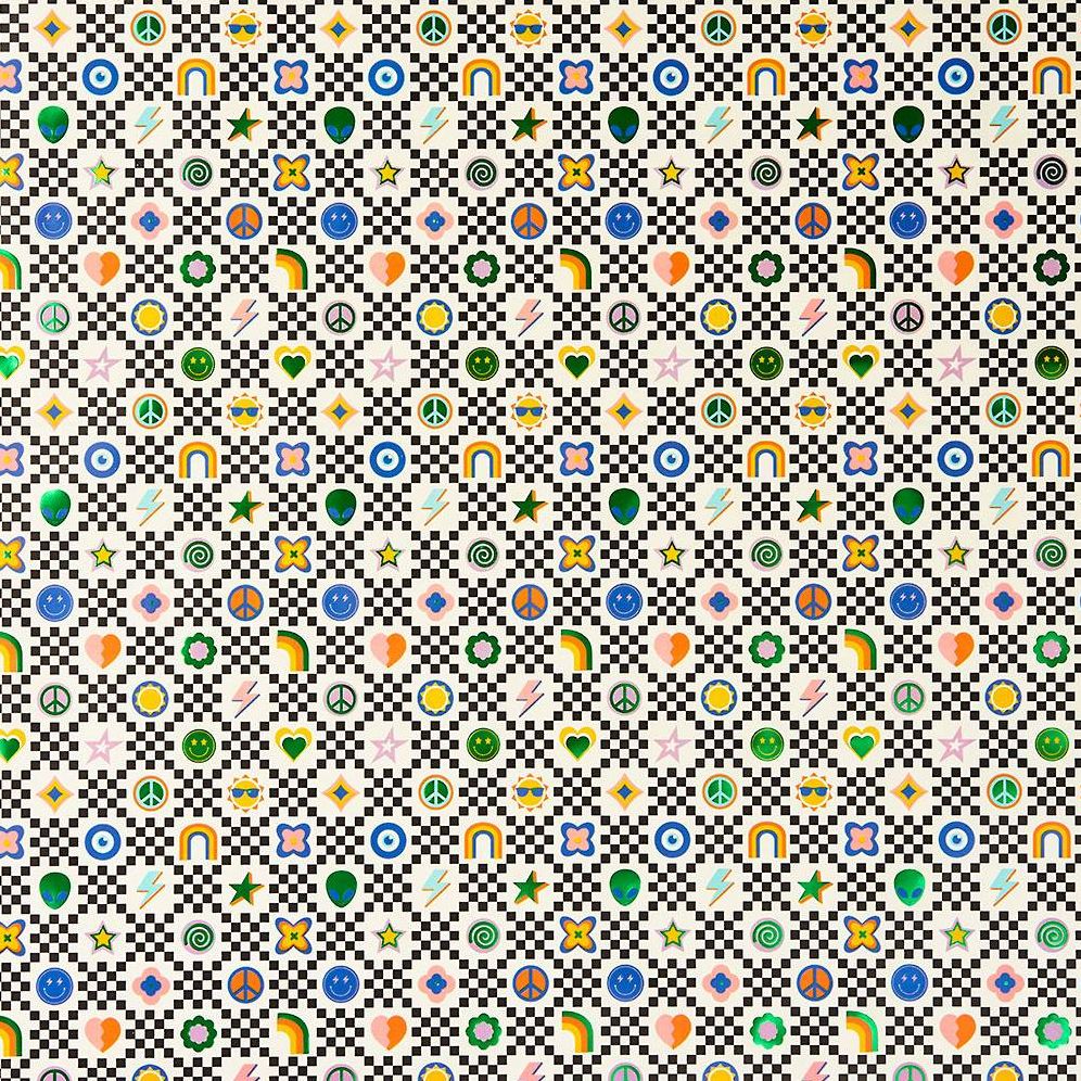 Checkered Icon Stone Wrapping Paper