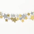 Silver & Gold Glitter Star Garland