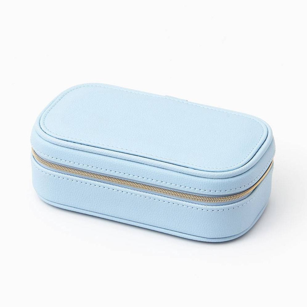 Light Blue Vegan Leather Jewelry Box