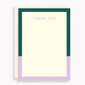 Colorblocked Green and Lavender Thank You Stationery Set
