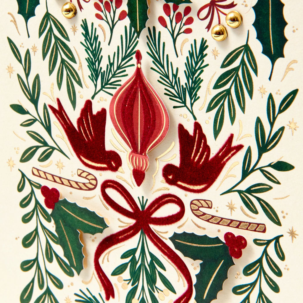 Christmas Elegant Greenery Birds Stationery Set