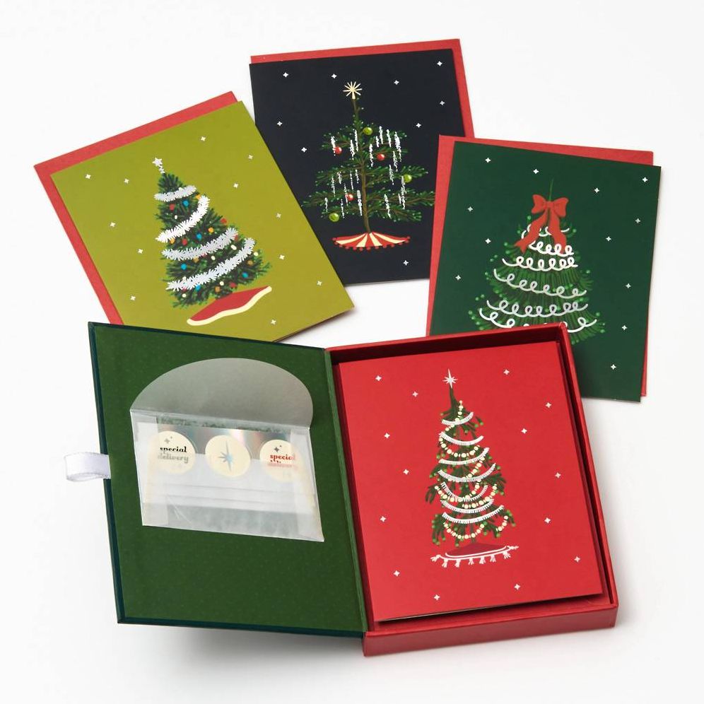Christmas Tinsel Trees Stationery Set