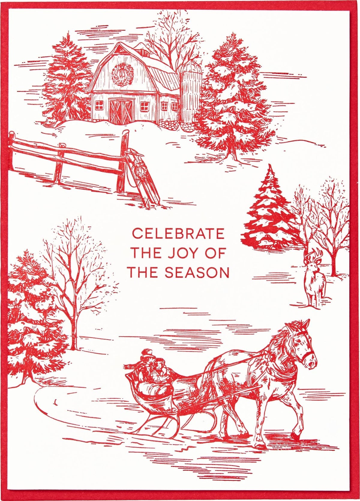 Winter Toile Holiday Card Set