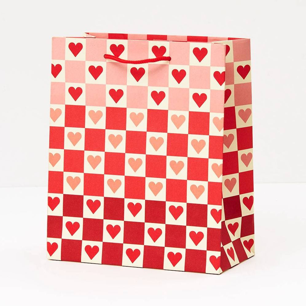 Checkered Heart Medium Gift Bag