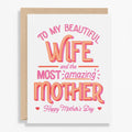 Wife and Mother Letterpress Mother's Day Card
