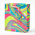 Neon Waves Marbled Medium Gift Bag