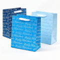 Happy Hanukkah Script Multicolor Medium Gift Bags S/3