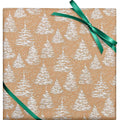 White Glitter Kraft Trees Roll Wrap 28X59"