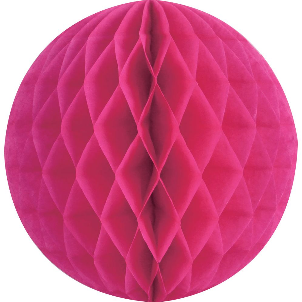 Fuschia Lrg Paper Honeycomb Sphere