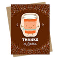 Thanks A Latte Sticker Greeting Card