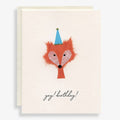 Handcrafted Fox Birthday Card