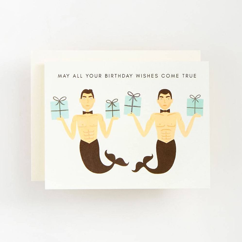 Bowtied Mermen Birthday Card