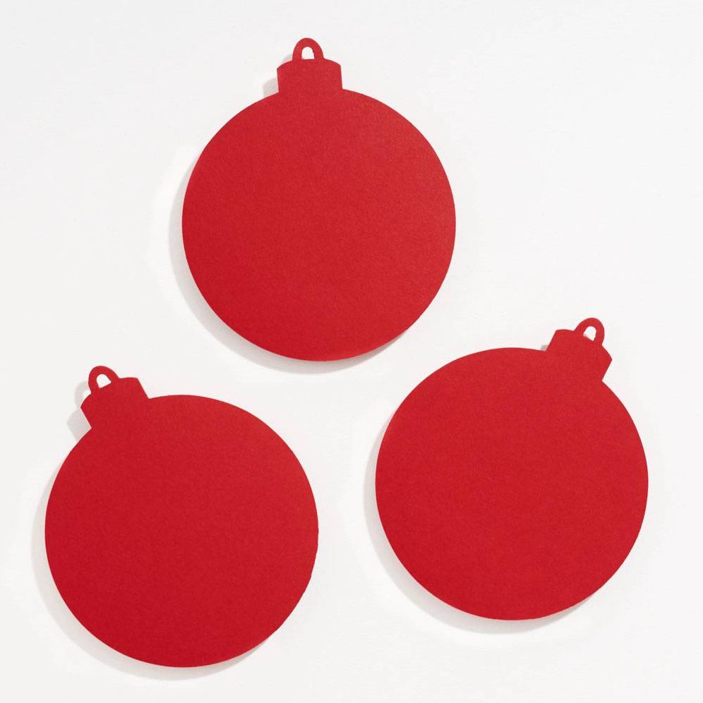 Red Ornament Shaped Cards