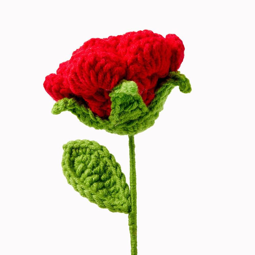 Red Rose Crochet Flower