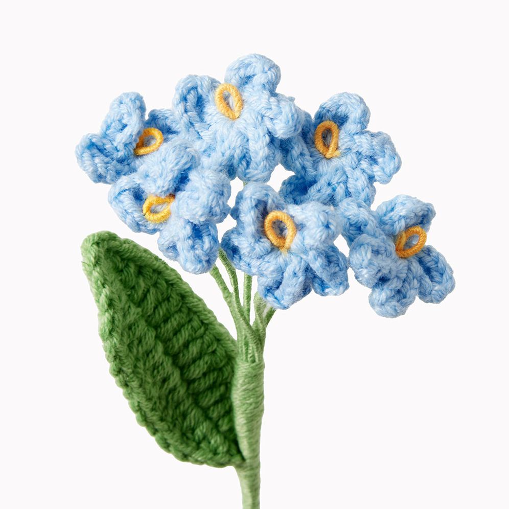 Blue Hydrangea Crochet Flower
